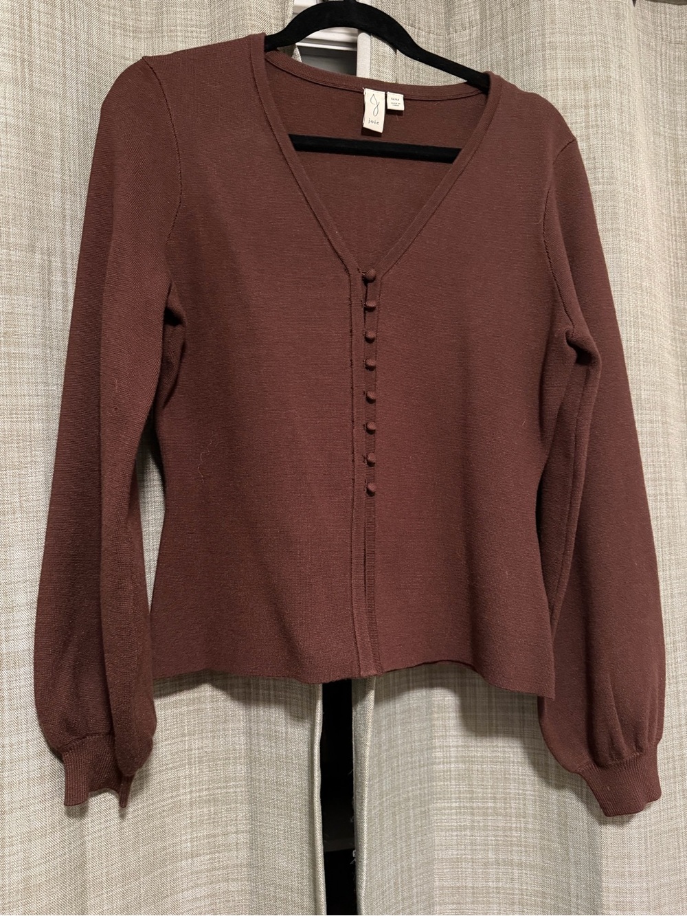 Joie Women's V-Neck Sweater in Mauve Brown